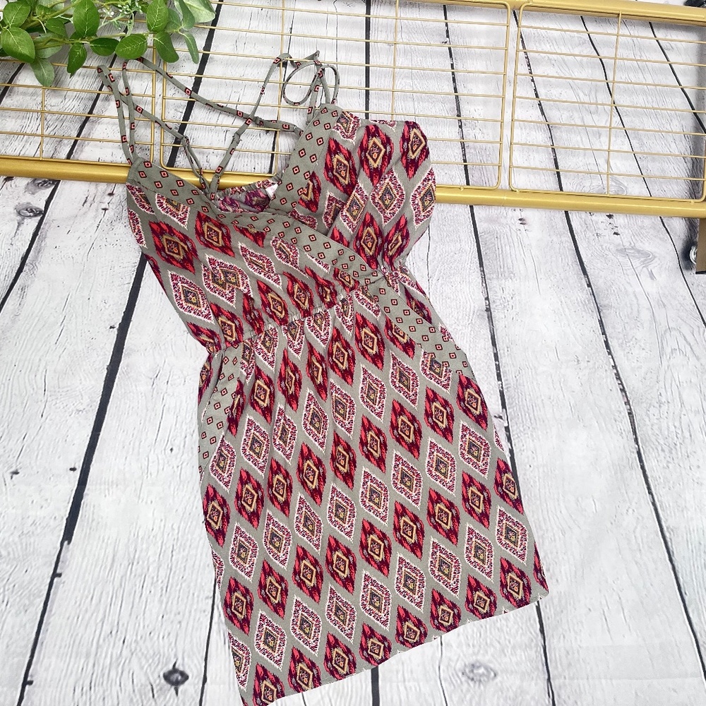 Xhilaration Women's Dress Strappy Faux Wrap Mini Size Medium